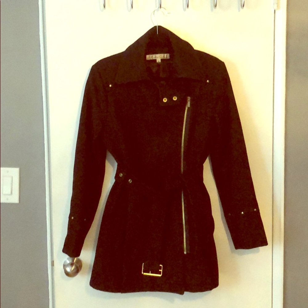 KENNETH COLE NEW YORK WOOL BELTED COAT SIZD 4